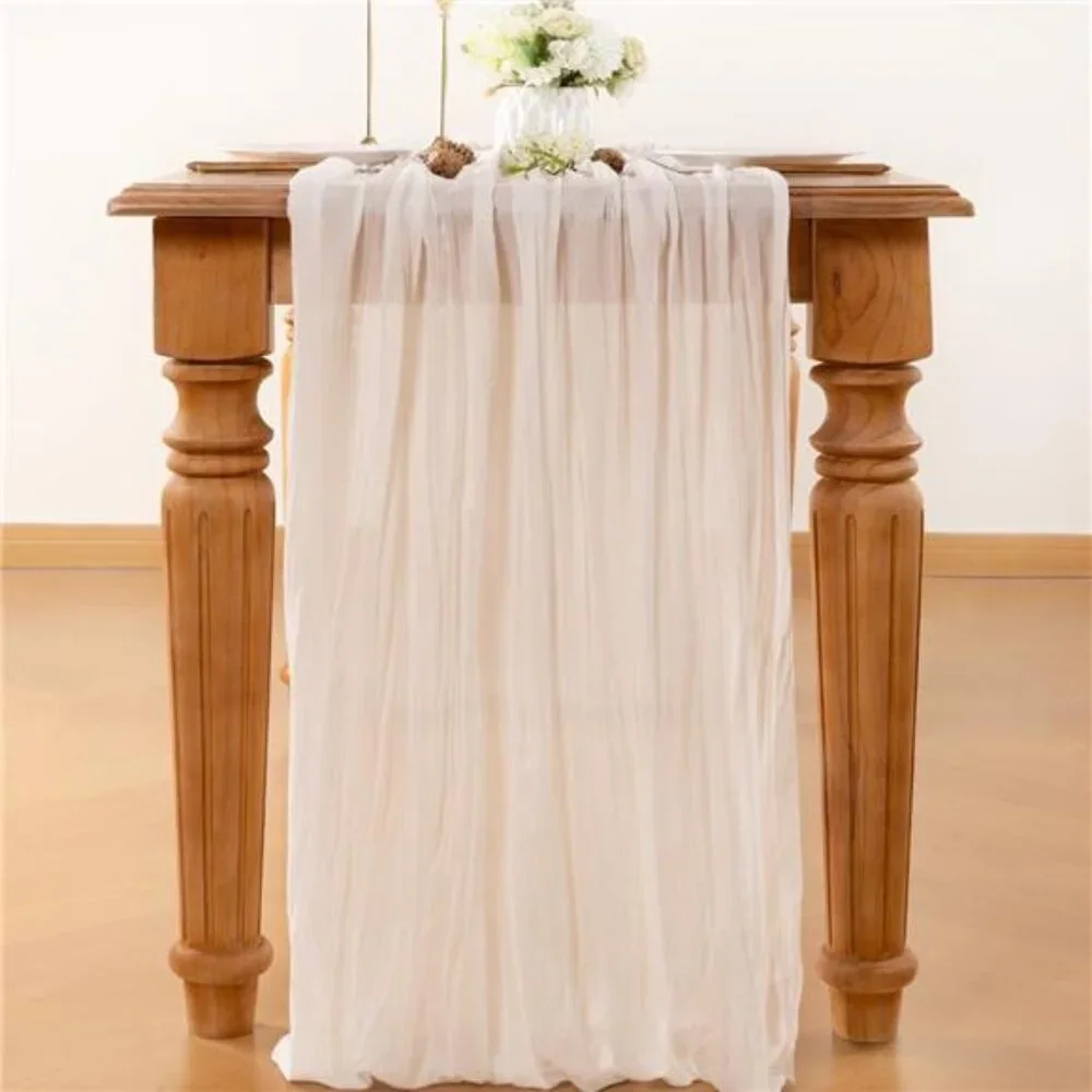 Ivory Table Runner 10FT Cheesecloth Farmhouse Boho Wedding Dining Room Decor